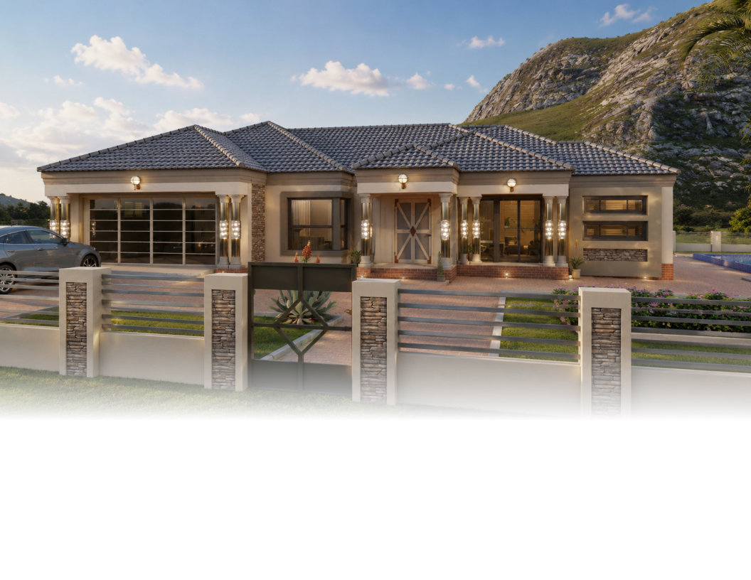 Modern 3 Bedroom House Plan exterior elevation preview